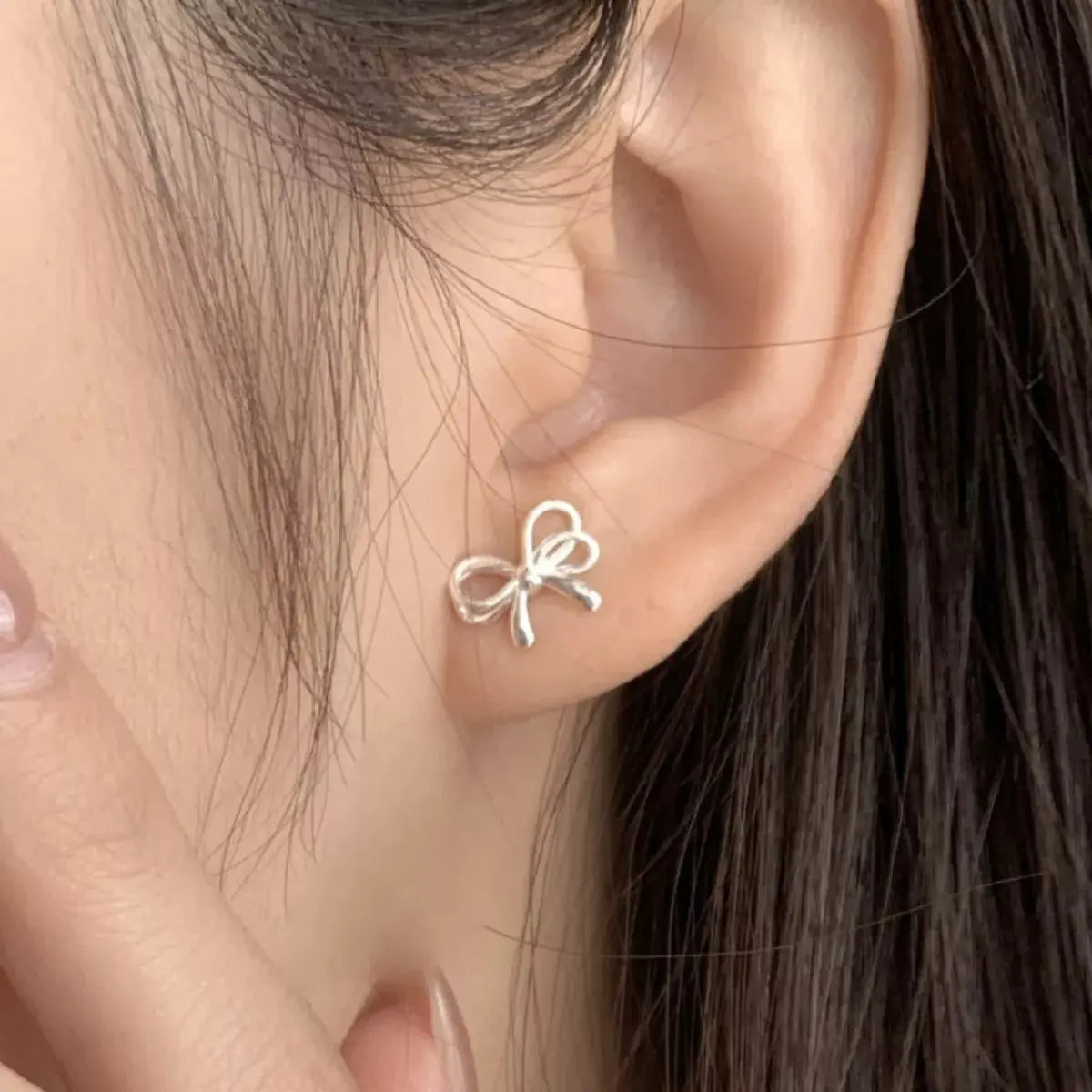 925 Sterling Silver Bow Earrings Simply Love