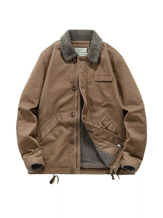 Men's Plus Size Sherpa Collar Button Up Jacket With Pockets Simply Love
