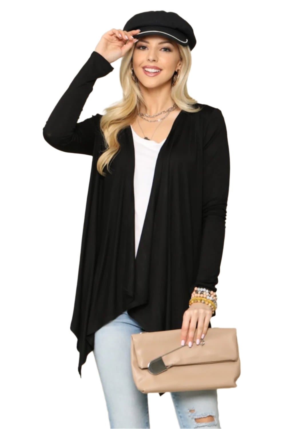 Celeste cozy open front cardigan for every occasion