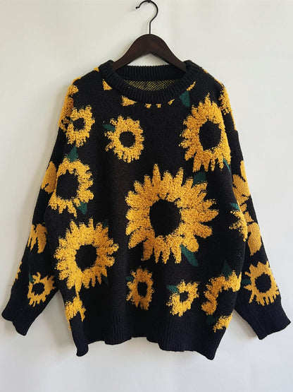 Sunflower Dropped Shoulder Long Sleeve Sweater.