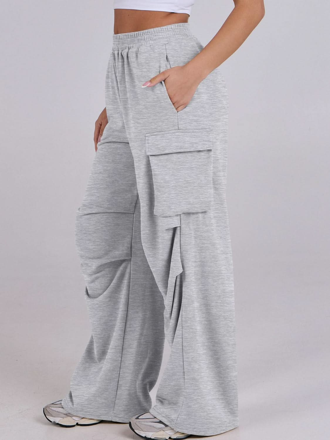 Wide-Leg Comfort Pants with Elastic Waist and Pockets