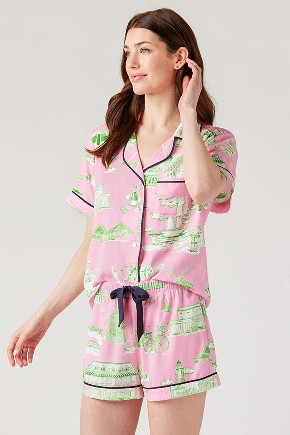 Pink Holiday Resort Short 2pcs Pajama Set