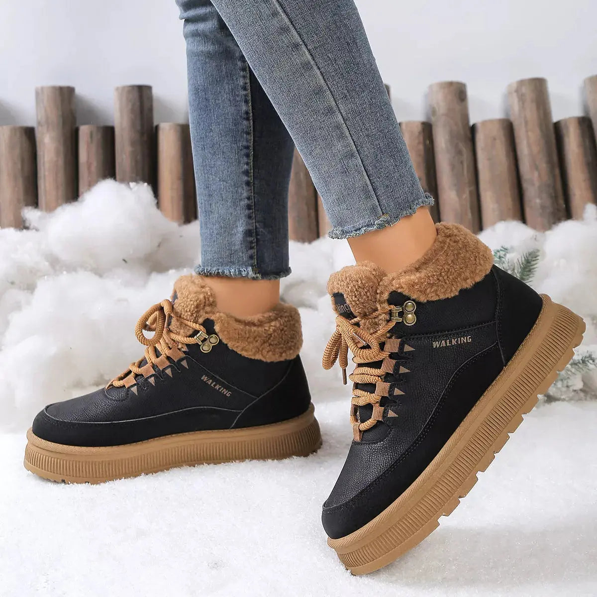 Fur-Lined Ankle Boots Simply Love