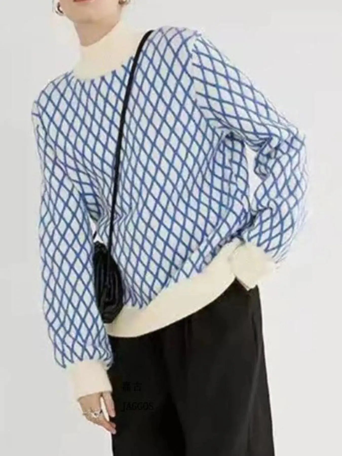 Geometric Pattern Turtleneck Sweater Simply Love