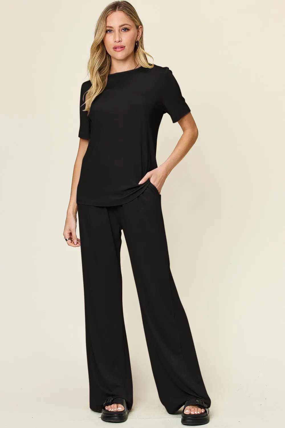 Double Take: Chic Tee & Pant Set - Love Salve