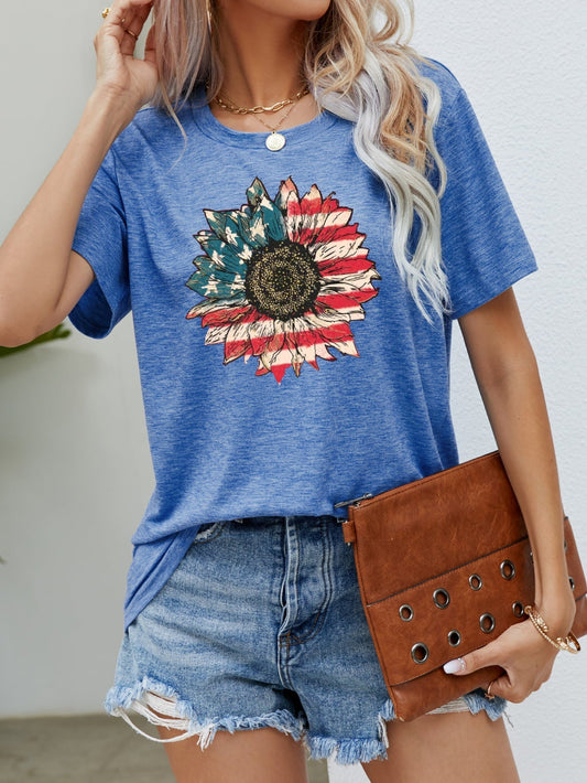 Simply Love: Patriotic Flower Graphic Tee Simply Love