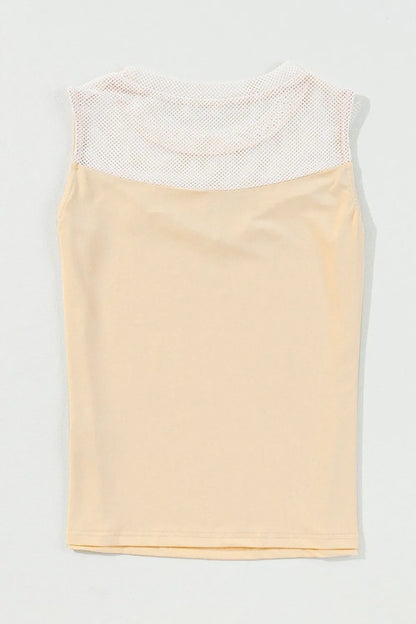 Simply Love: Mesh Tank Top - Stylish Patchwork