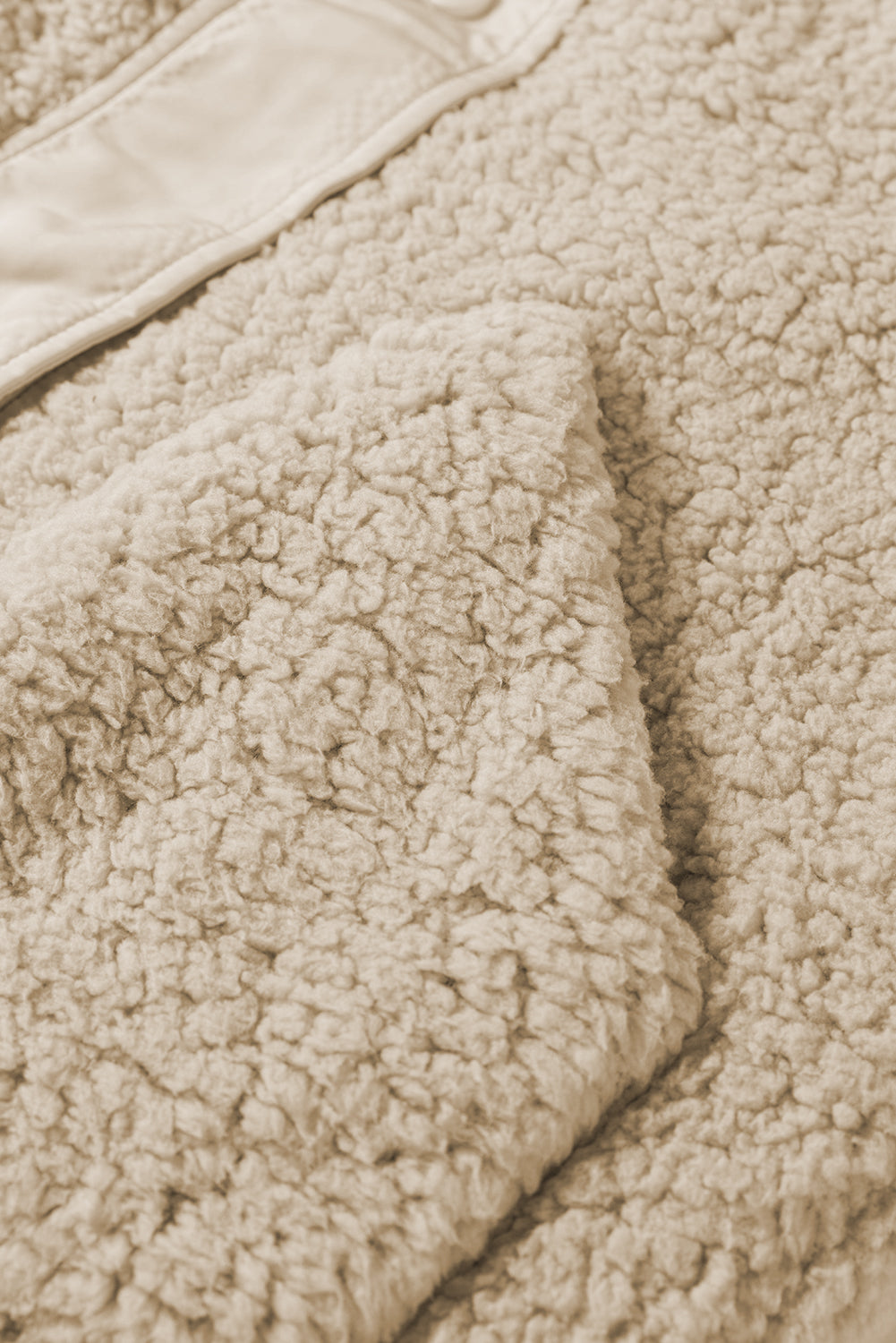 Beige Faux Fur Snap Button Front Knot Side Plush Vest With Pockets Dear-Lover Dropshipping