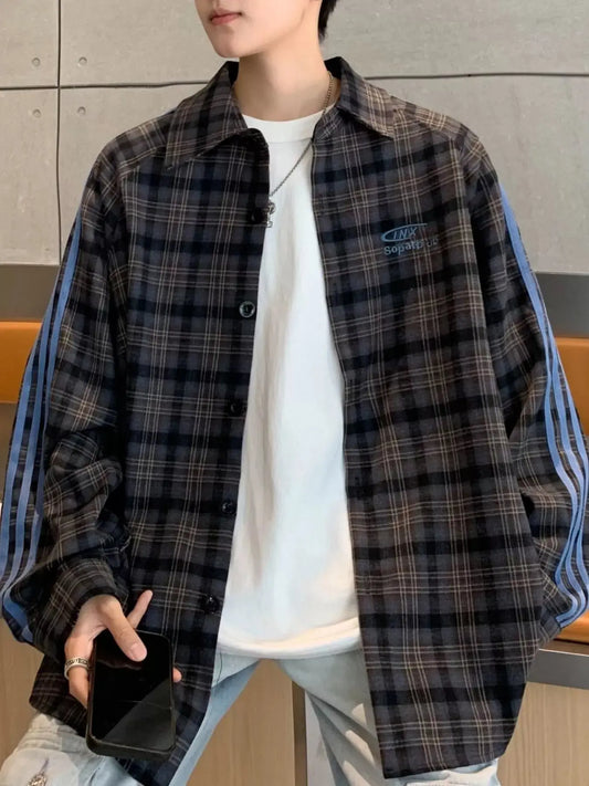 Men's Plus Size Plaid Casual Long Sleeve Shirt Simply Love