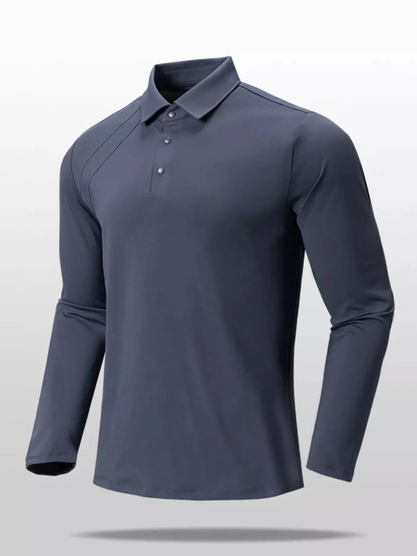 Men's Plus Size Long Sleeve Button Detail Polo Simply Love