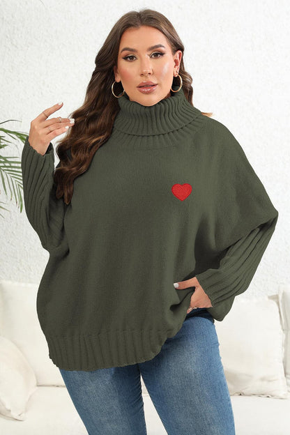 Plus Size Turtle Neck Long Sleeve Sweater.