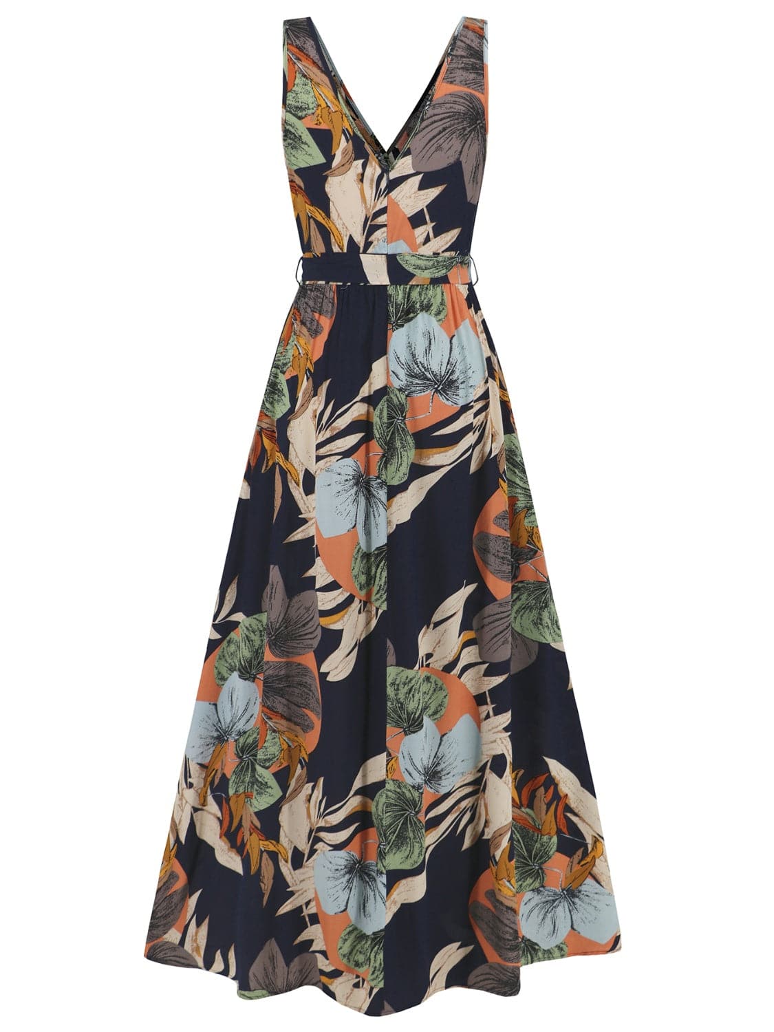 Slit Tied Printed Surplice Dress.