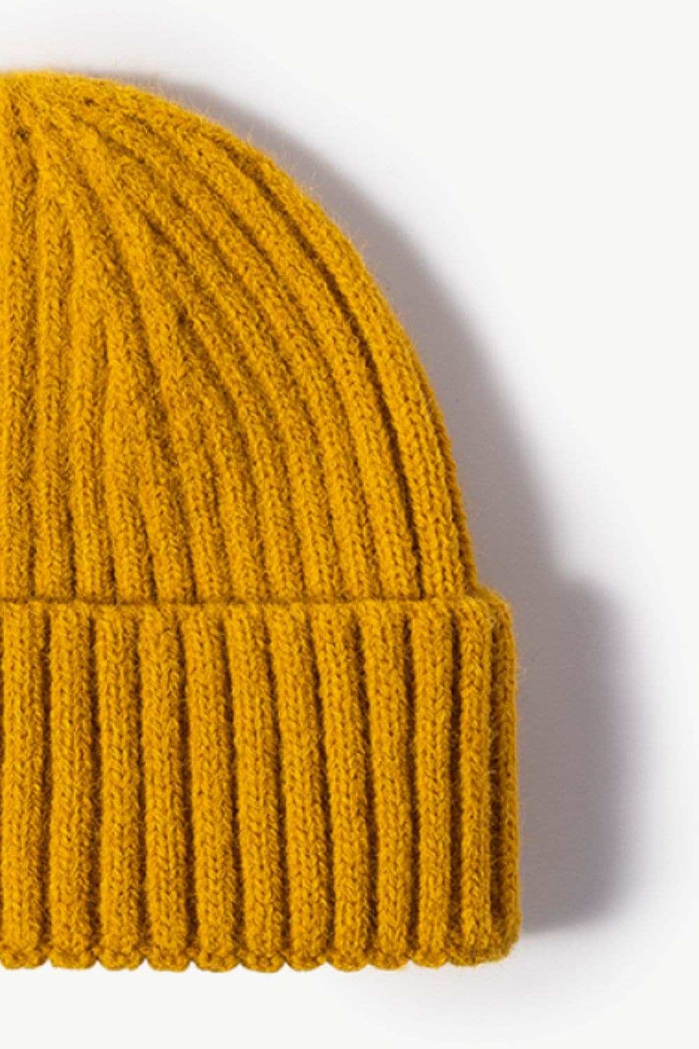 Rib-Knit Cuff Beanie.