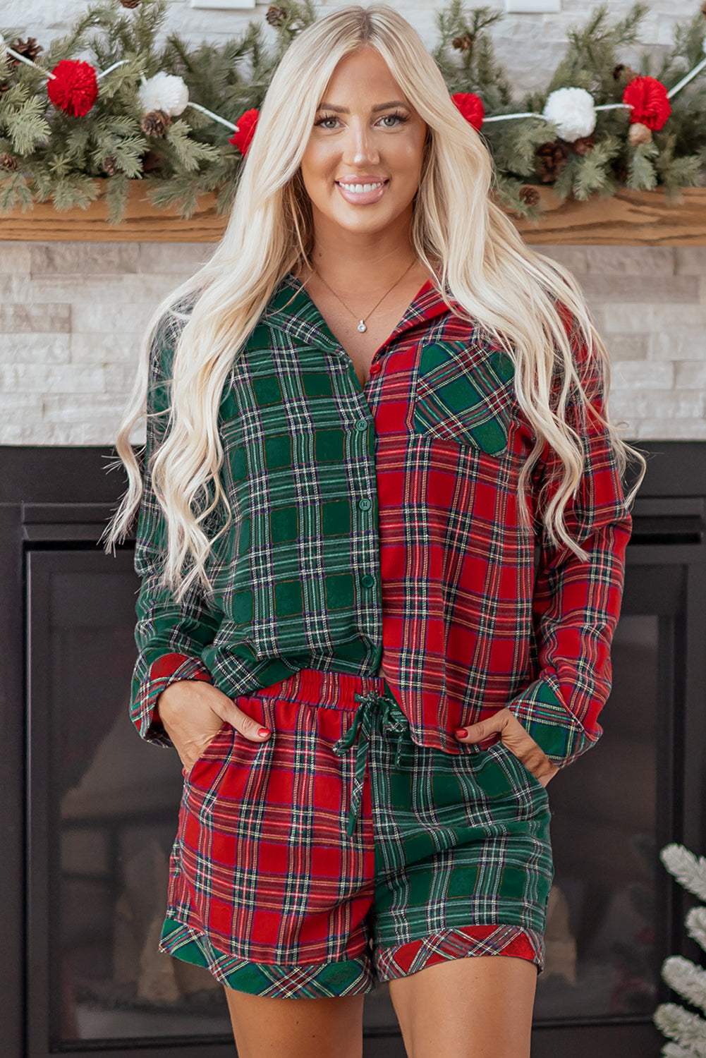 Dear-Lover Red Plaid Pajama Set Women's Christmas Long Sleeve Sleepwear Comfy Dear-Lover Dropshipping