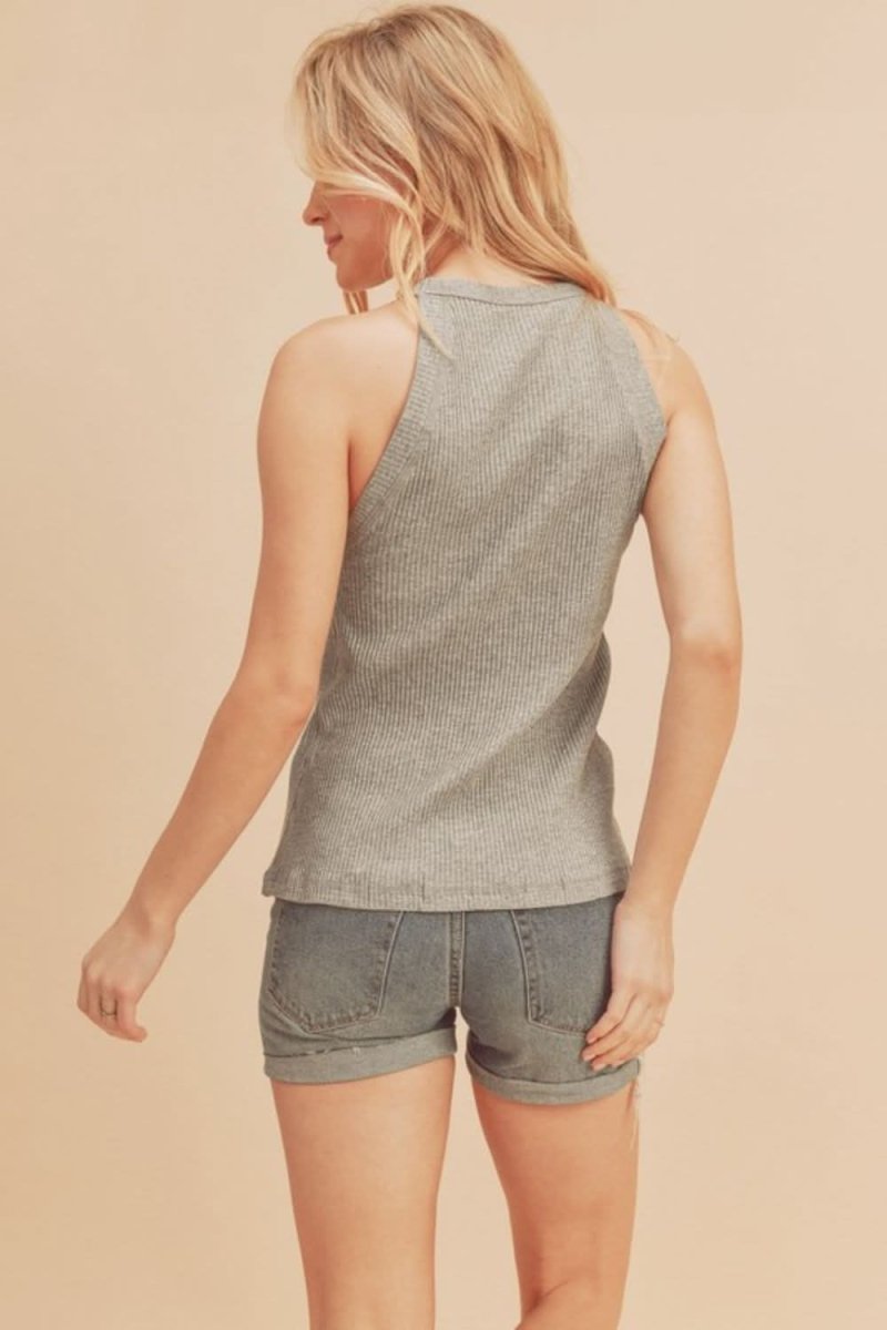 Aemi + Co Ribbed Round Neck Tank for Everyday Style - Love Salve 