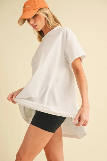 Aemi+Co Round Neck Short Sleeve Oversized T-Shirt - Love Salve