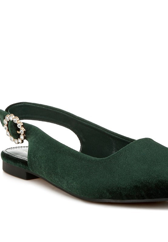 Dolan velvet slingback flat sandals