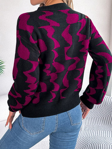 Round Neck Long Sleeve Sweater.