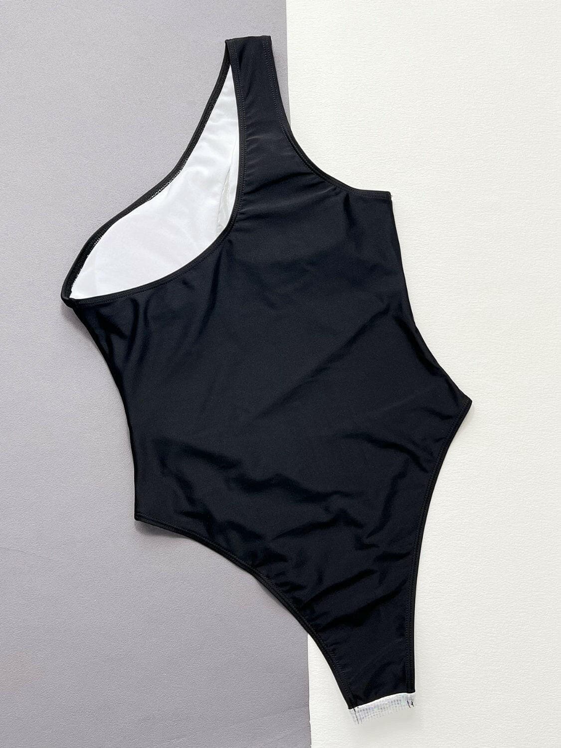 Contrast Panel One-Piece Swimsuit.