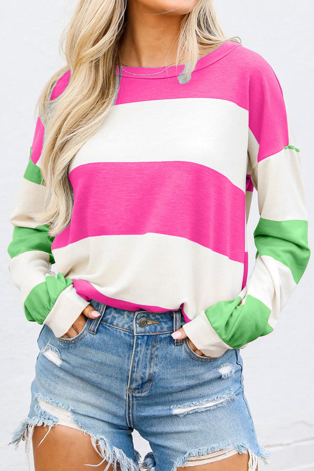 Colorful block long sleeve tee