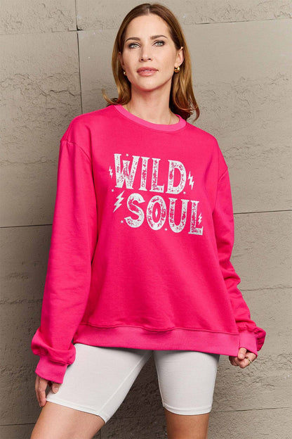 Simply Love Full Size WILD SOUL Graphic Sweatshirt.