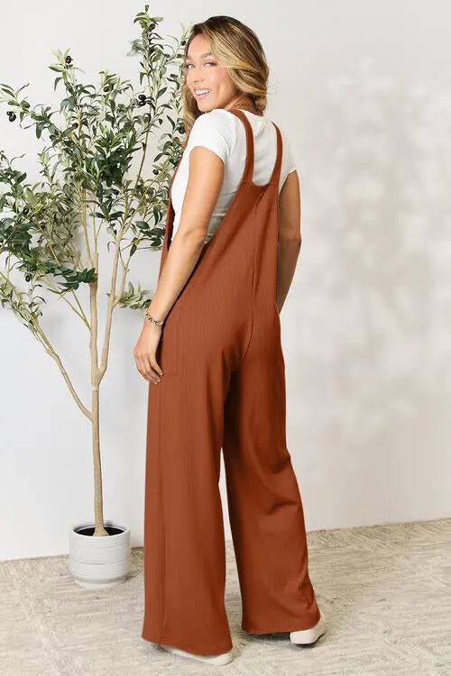 Double Take Full Size Wide Strap Overall with Pockets - Love Salve
