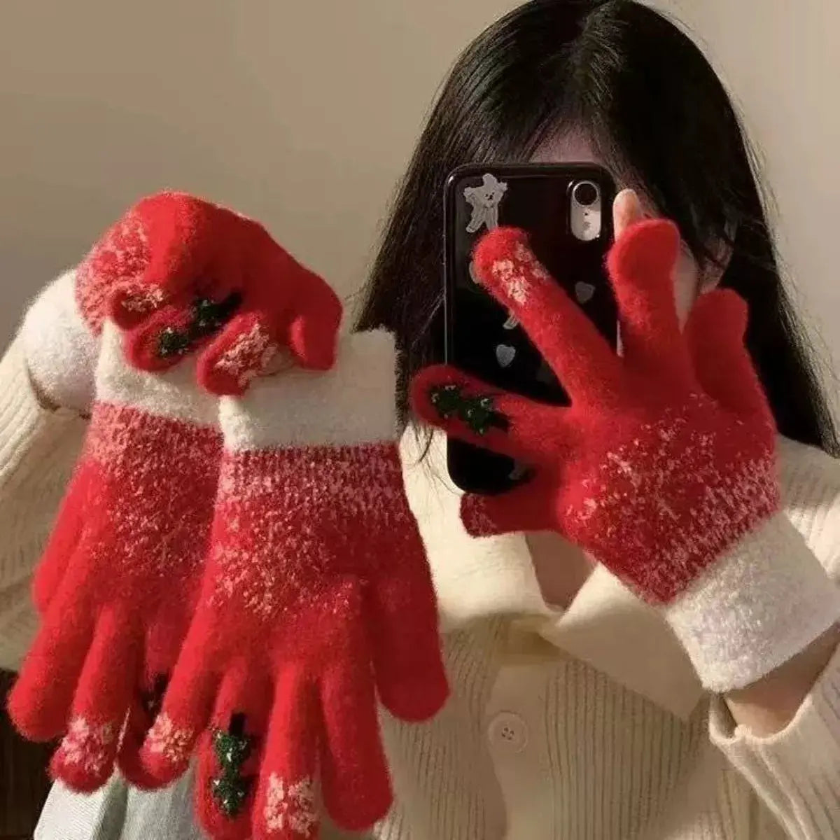 Knitted Snowflake Gloves Simply Love