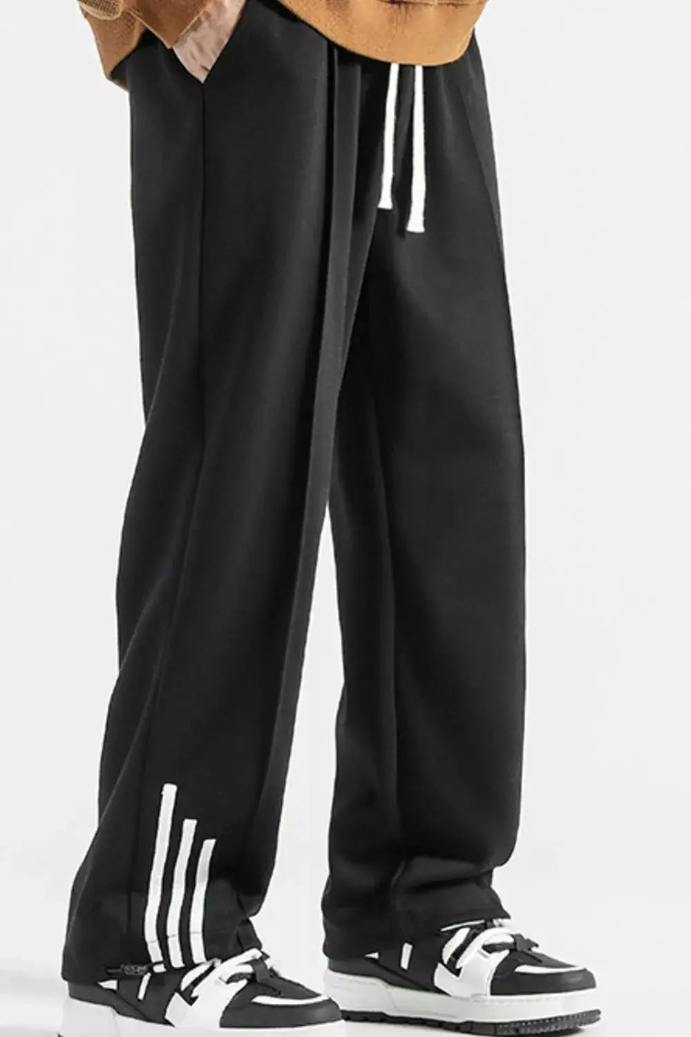 Men's Plus Size Casual Loose Fit Sweatpants With Striped Detail Simply Love