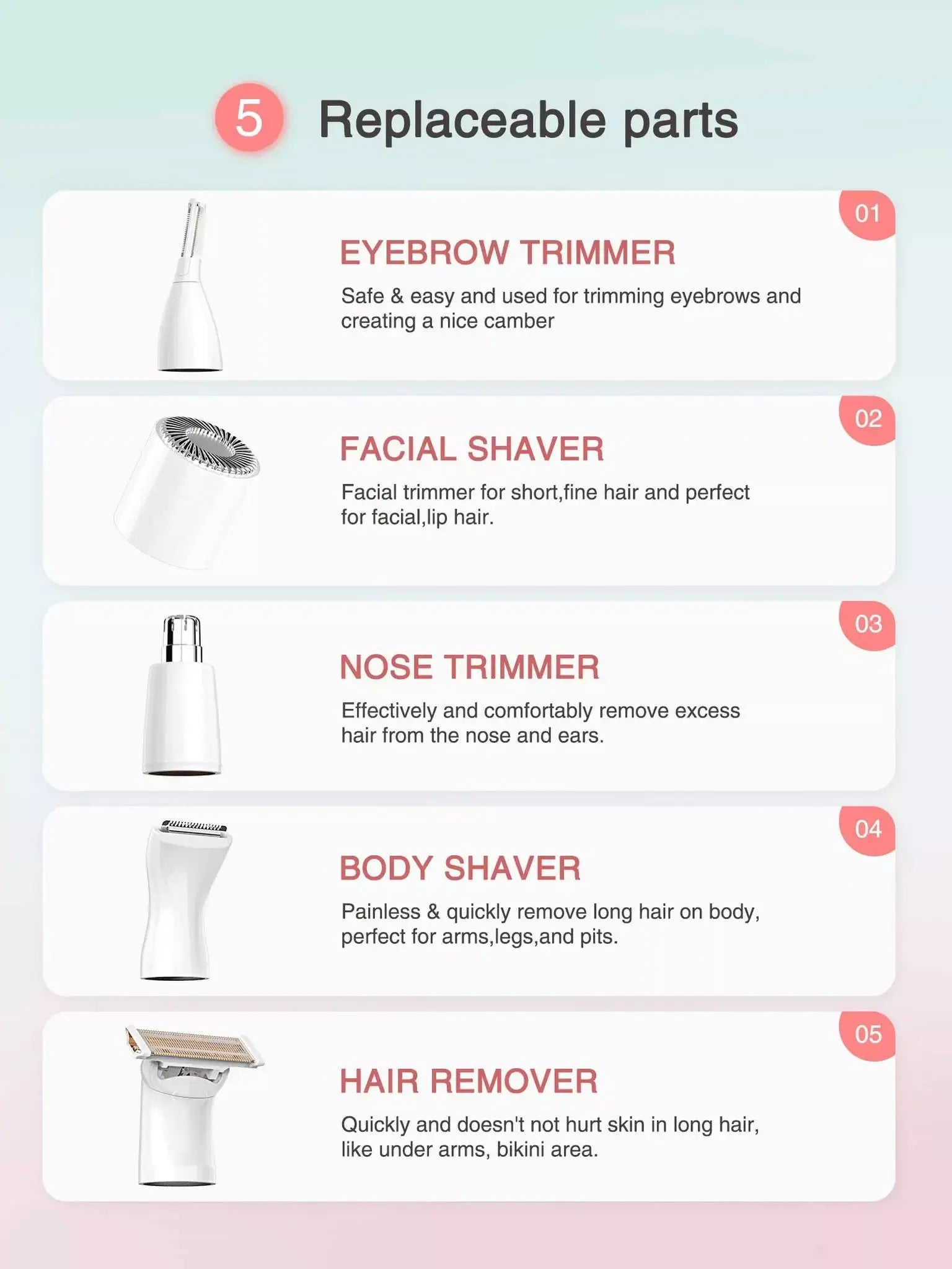 5-in-1 Rechargeable Hair Removal Simply Love