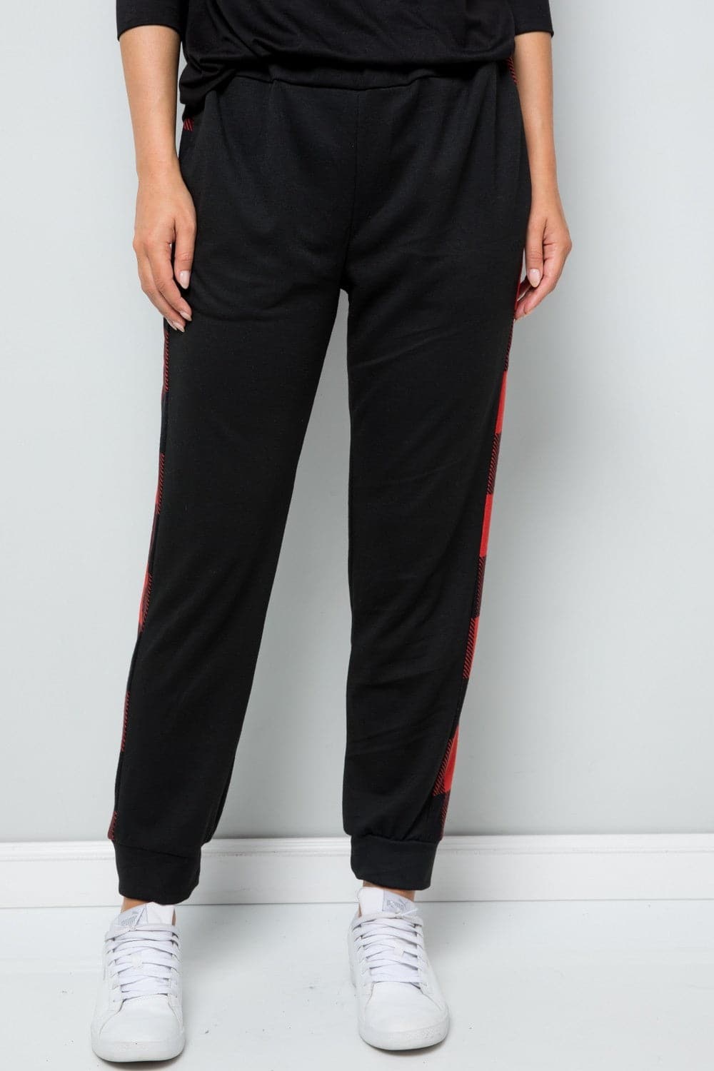 Plaid side print lounge pants for stylish comfort