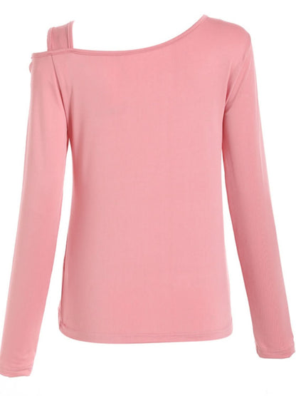 Asymmetrical cutout long sleeve tee with a modern twist