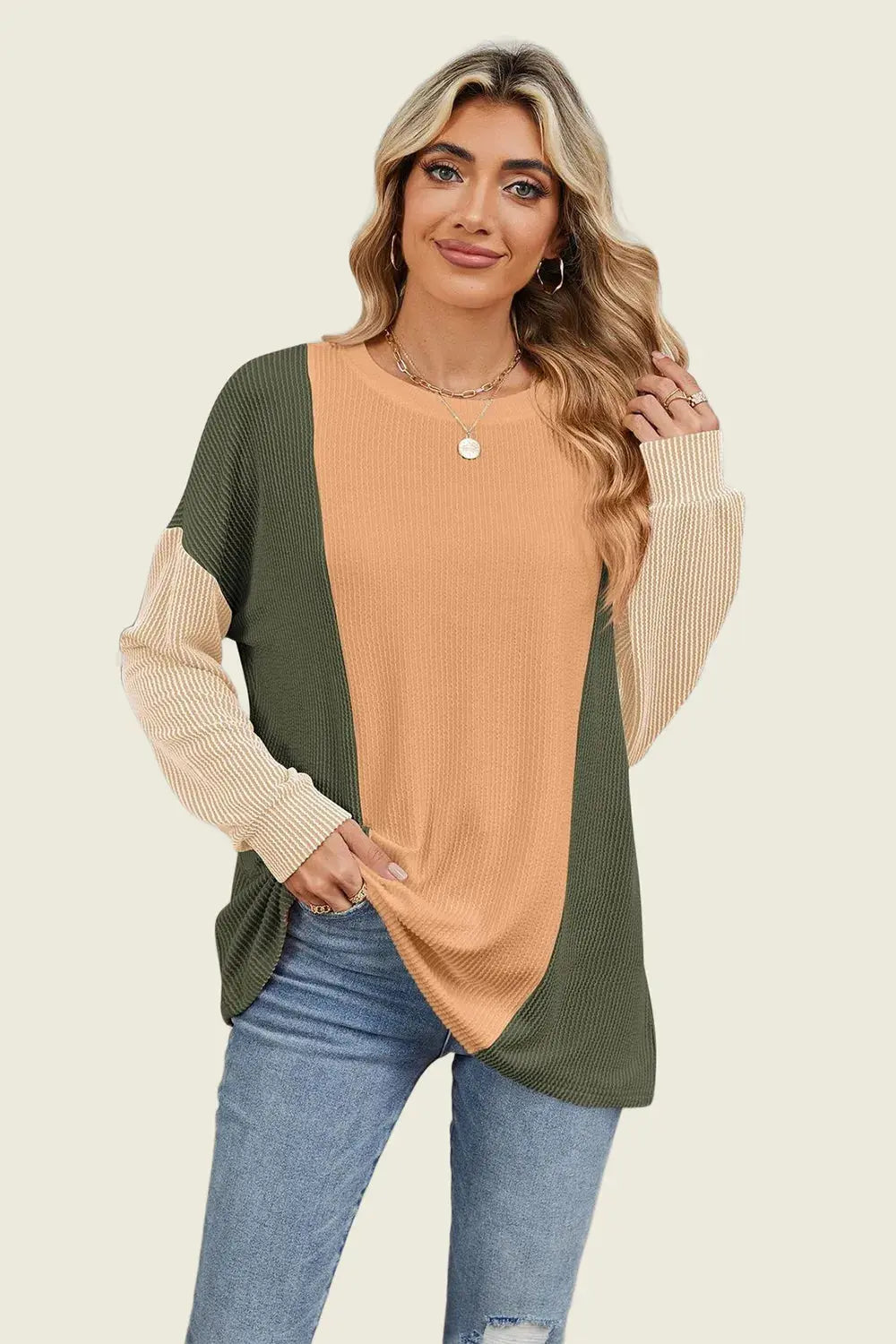 Double Take: Textured Long Sleeve Tee - Love Salve