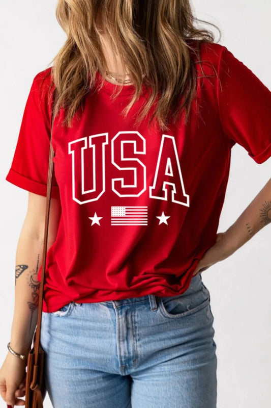 USA American Flag Crewneck T Shirt Simply Love