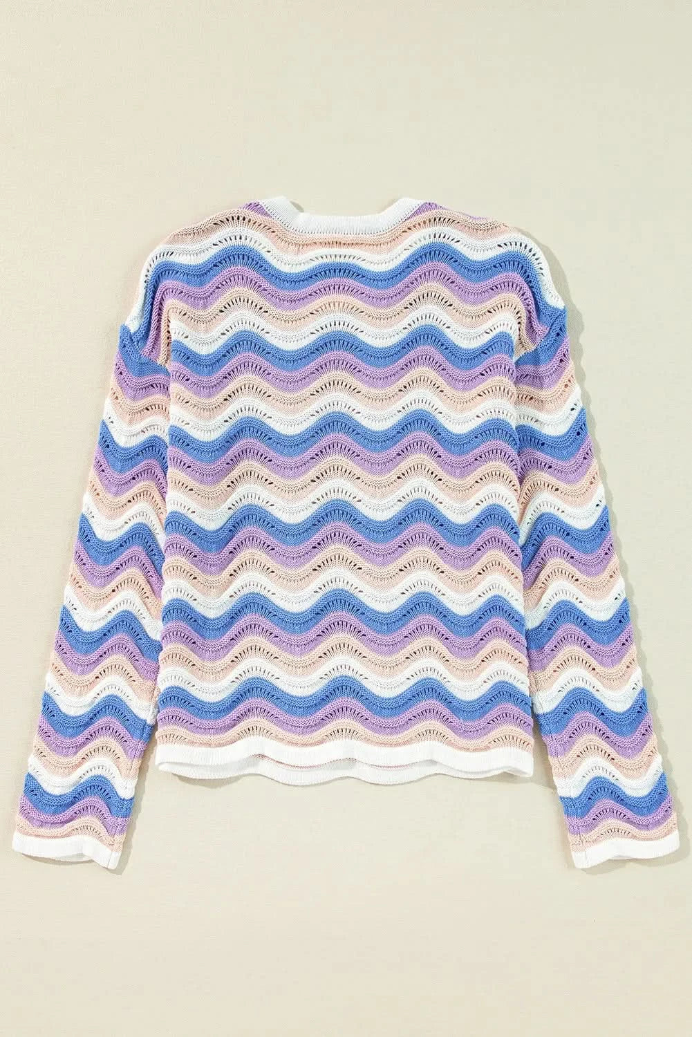 Sleek striped long sleeve sweater with cotton comfort