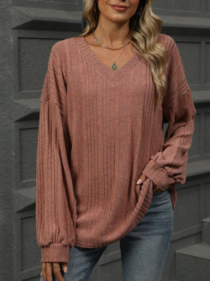 Chic v-neck long sleeve tee