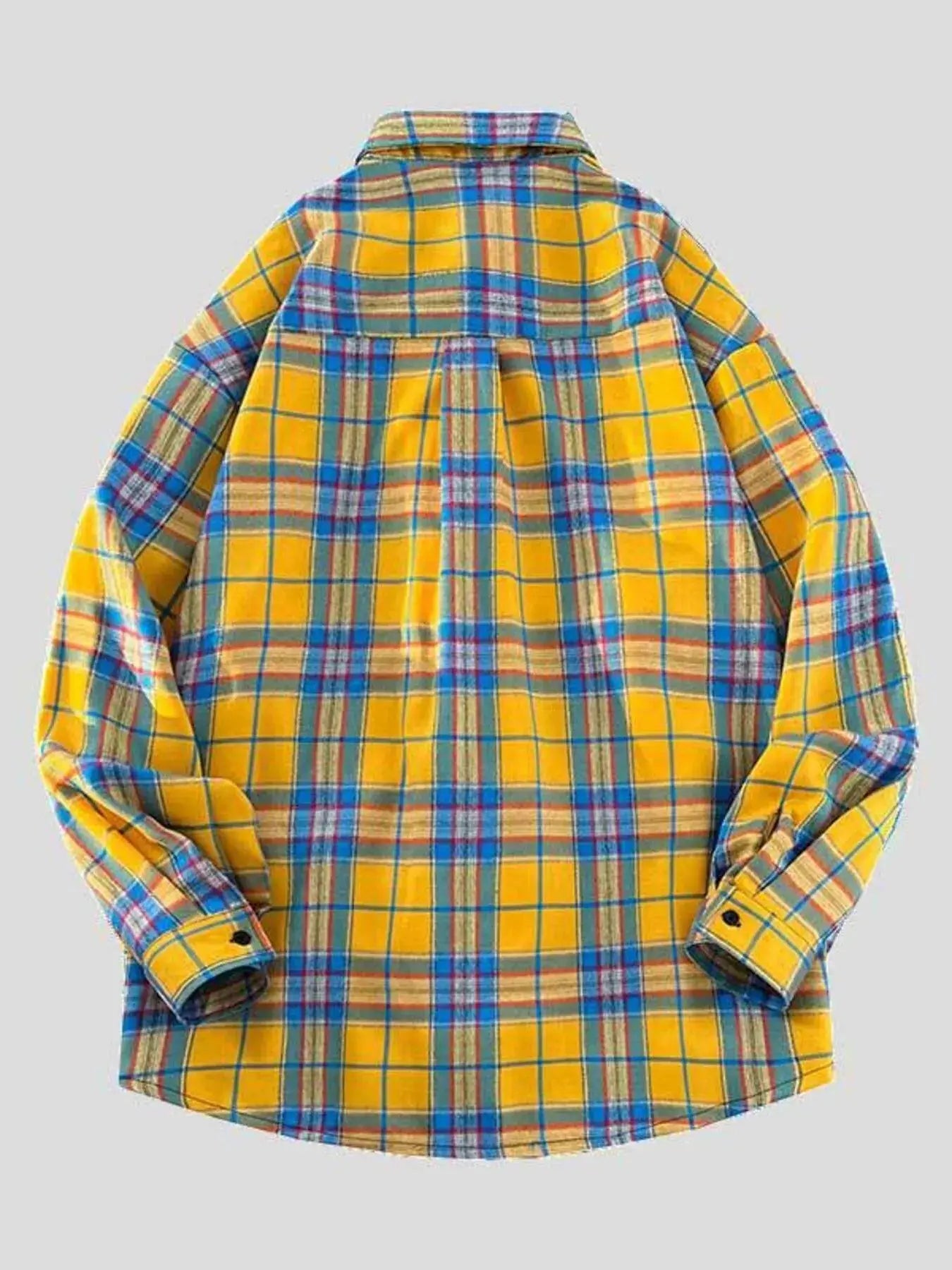 Men's Full Size Casual Plaid Long Sleeve Shirt Plus Size Simply Love