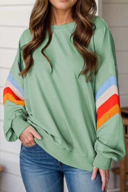 Colorblock Long Sleeve Crewneck Sweatshirt