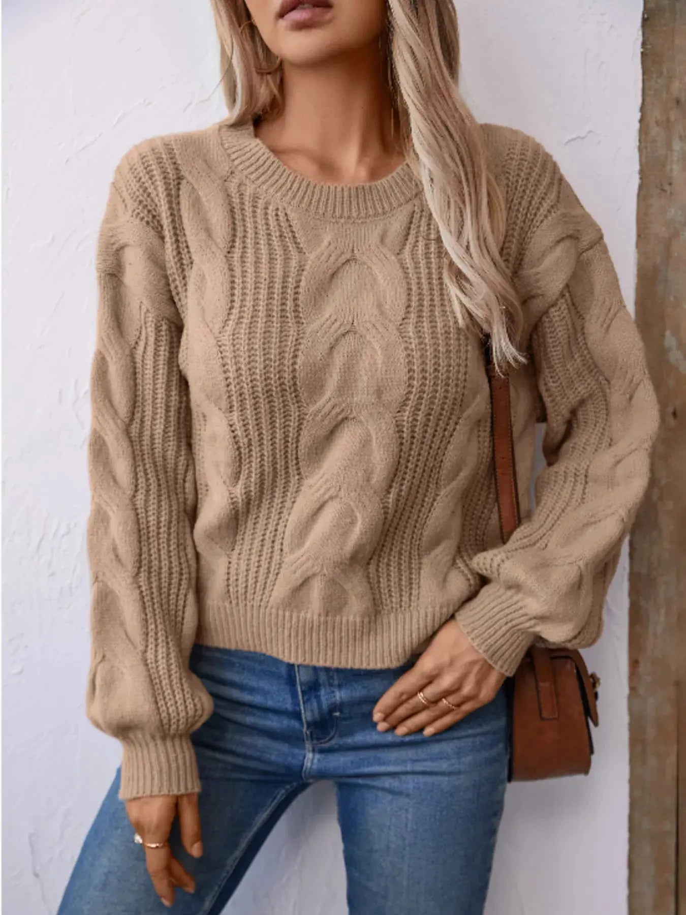 Cable Knit Long Sleeve Sweater Simply Love