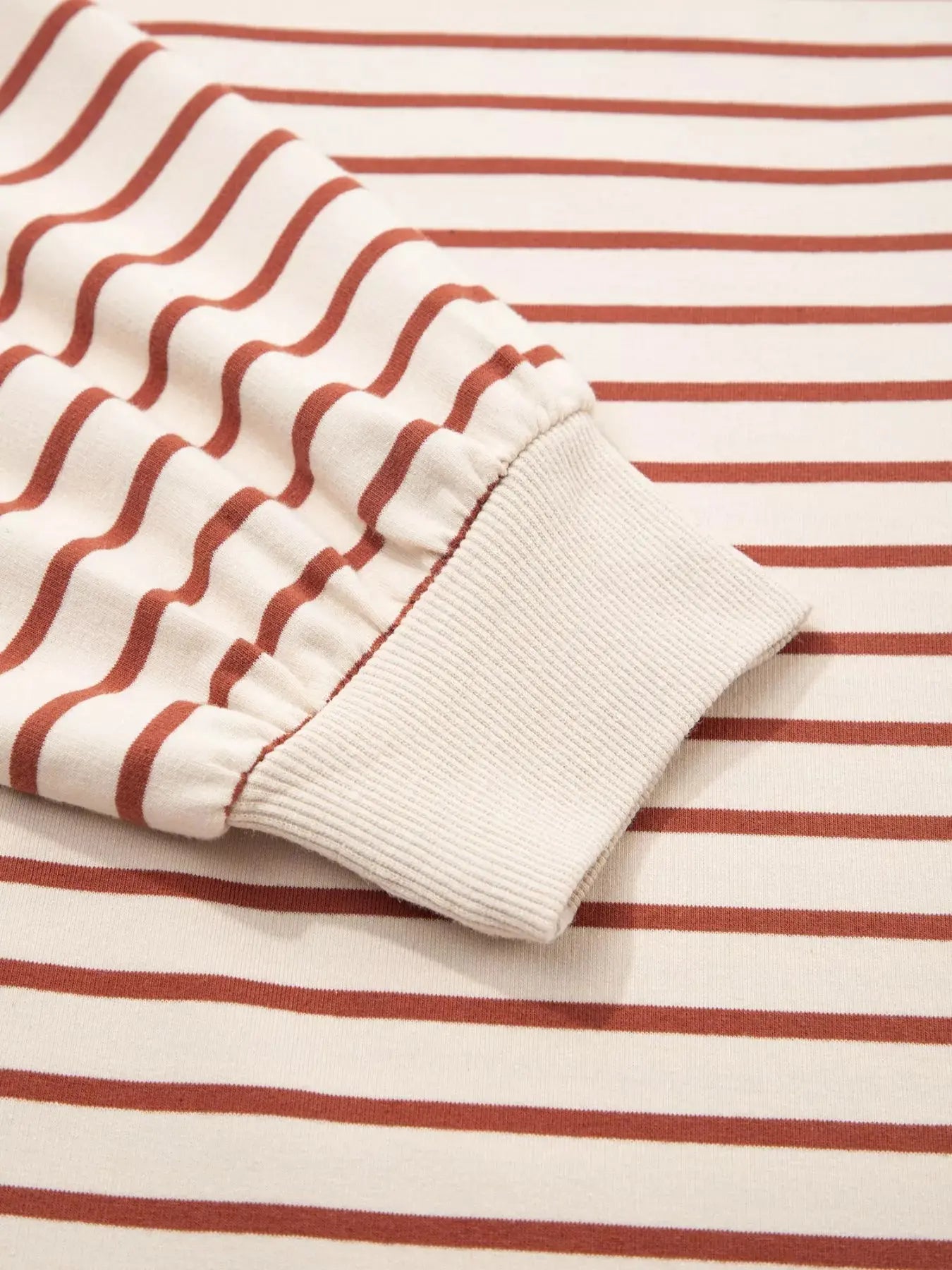 Striped Crew Neck Casual Sweatshirt Simply Love
