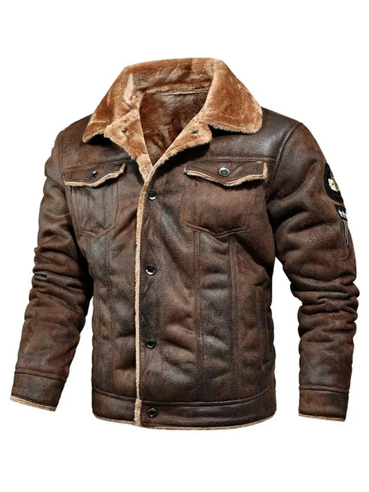 Men's Plus Size Shearling Lined Zip Up Jacket Simply Love