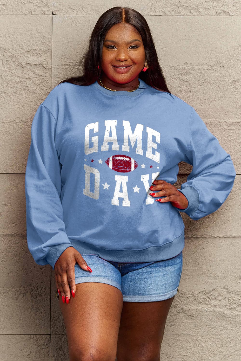 Simply Love Full Size GAME DAY Graphic Sweatshirt.