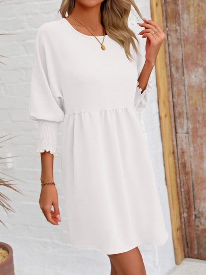 Round Neck Lantern Sleeve Mini DressFeatures: Basic style
Sheer: Opaque
Stretch: Slightly stretchy
Body: Not lined
Material composition: 100% polyester
Care instructions: Machine wash cold. Tumble dry Love Salve Round Neck Lantern Sleeve Mini Dress