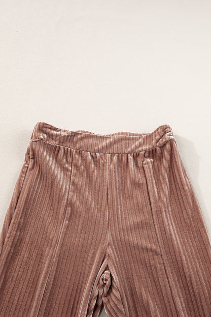 Chic dusty pink corduroy flare pants