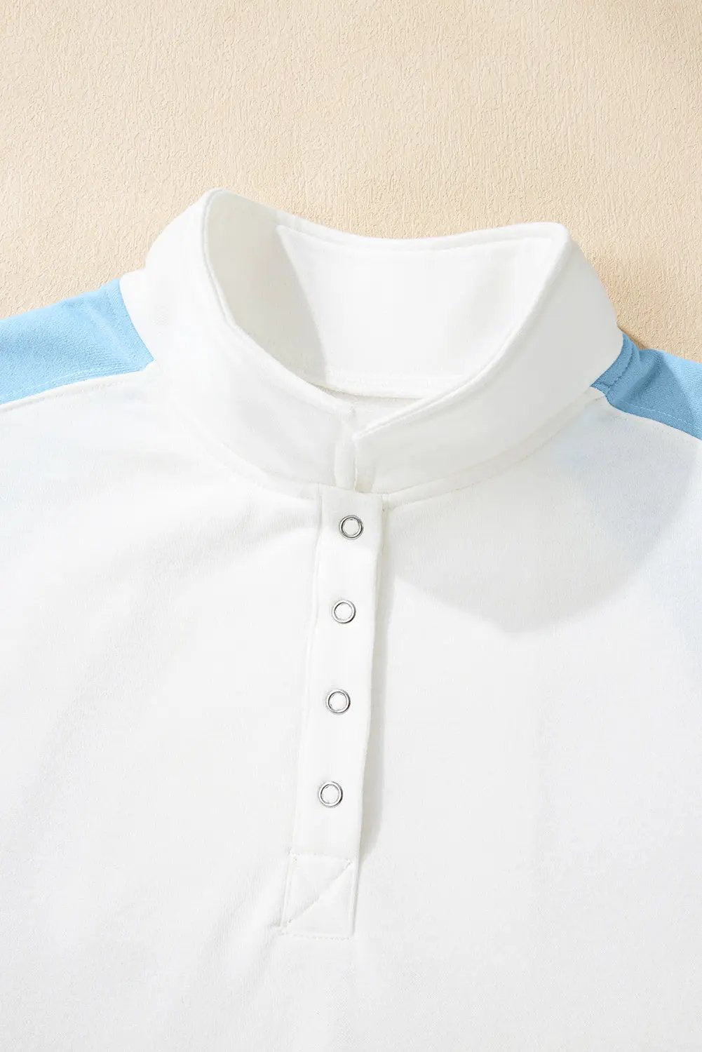 Premium Beau Blue Colorblock Snap Buttons Pullover Sweatshirt Dear-Lover Dropshipping