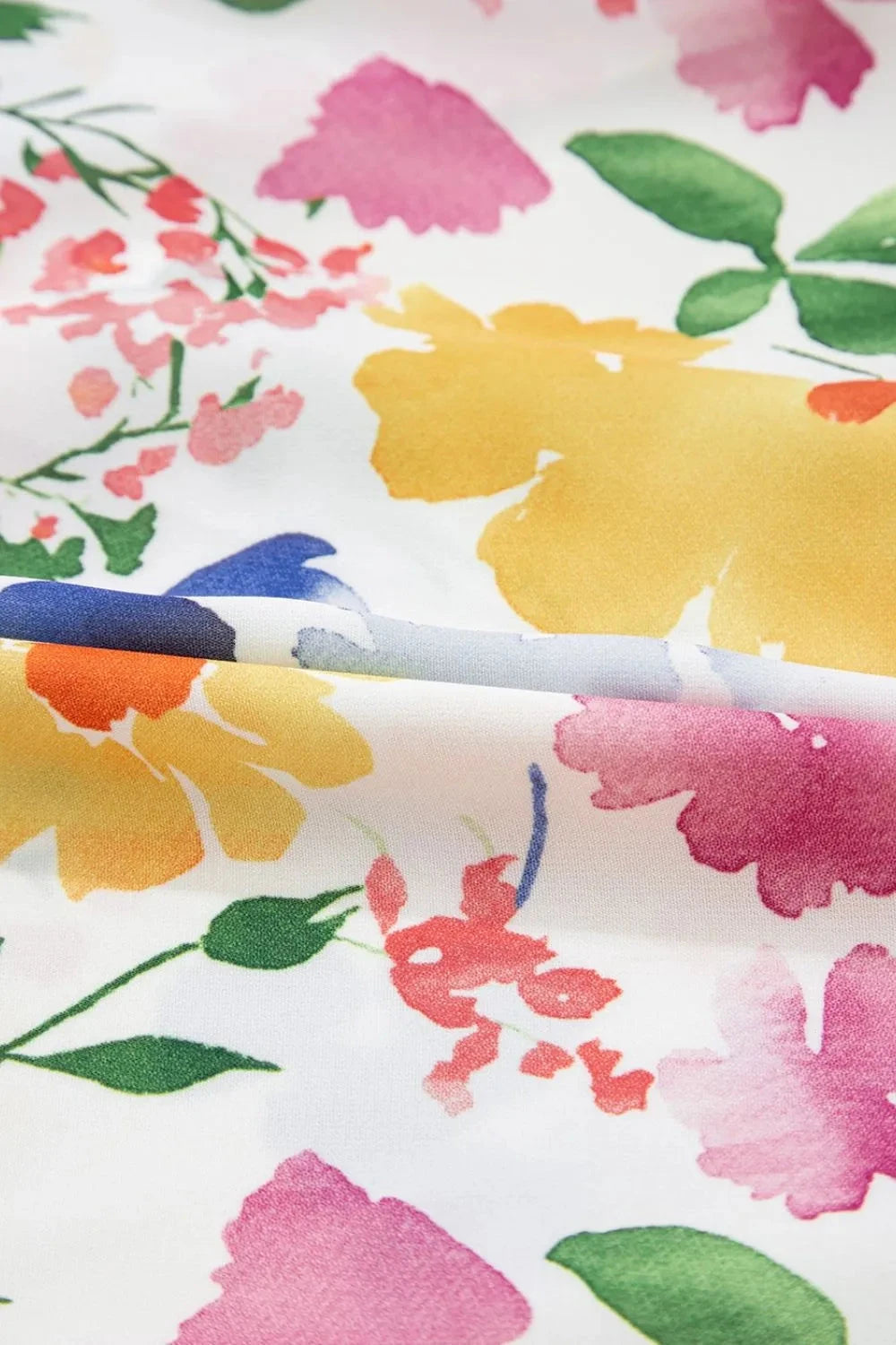 Floral Boxy Fit Ruffled Short Sleeve Blouse Simply Love