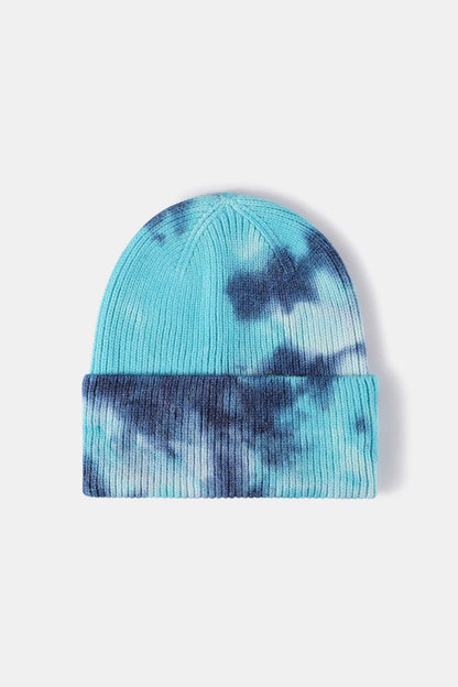 Tie-Dye Cuffed Rib-Knit Beanie Hat.