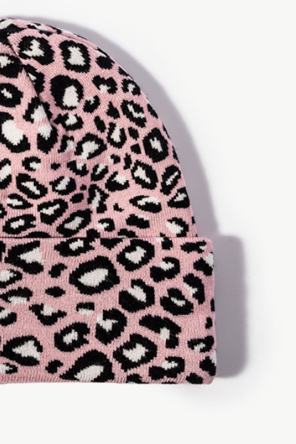 Leopard Pattern Cuffed Beanie.