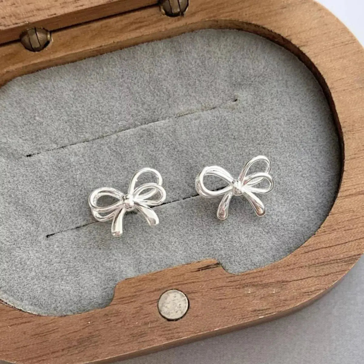 925 Sterling Silver Bow Earrings Simply Love