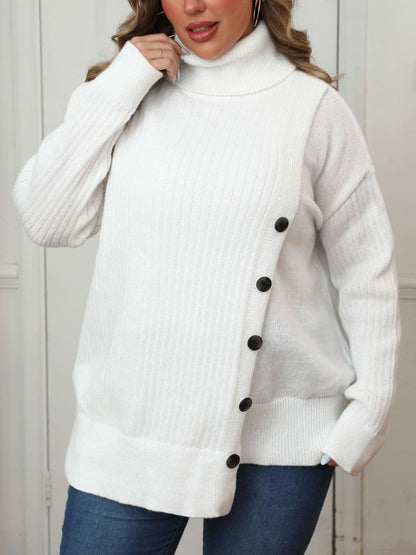 Chic plus size turtleneck sweater