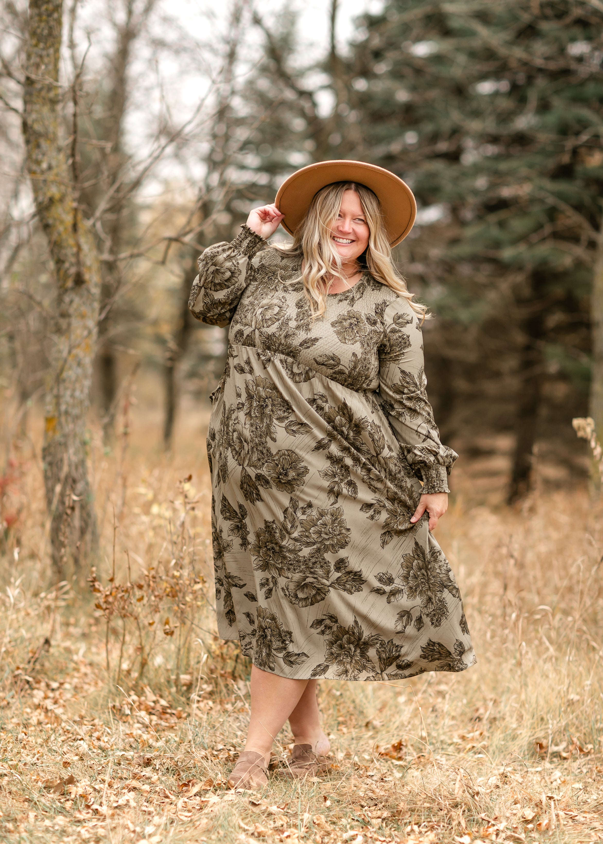 Aleeyah Smocked Midi Dress Inherit Co.